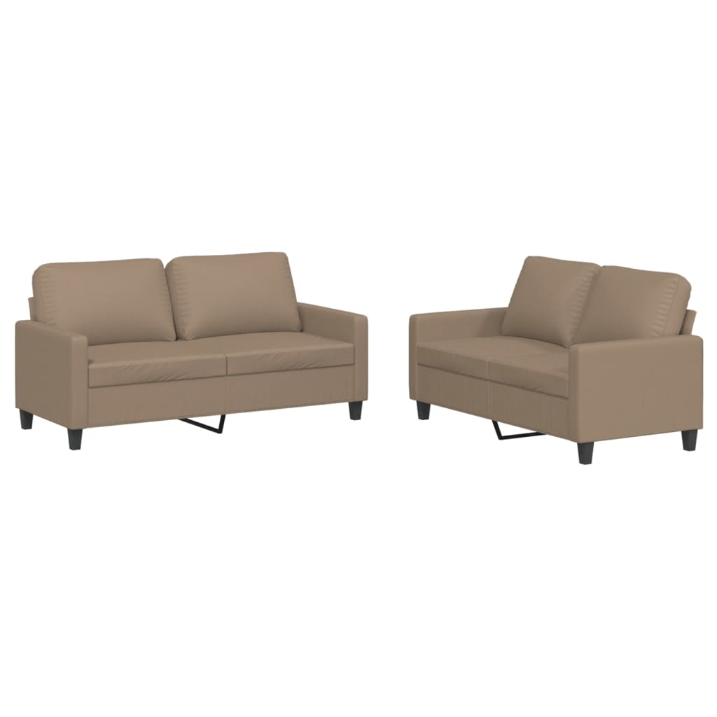 Ensemble de canapés 2 pcs avec coussins Cappuccino Similicuir - XIOS