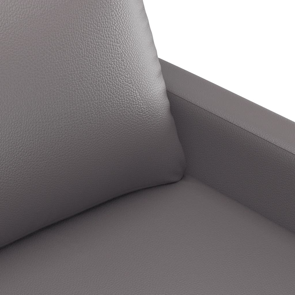 Ensemble de canapés 3 pcs avec coussins Gris Similicuir - XIOS
