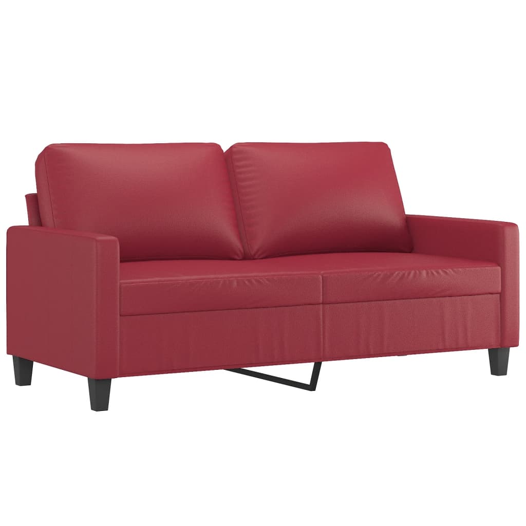 Ensemble de canapés 3 pcs et coussins Rouge bordeaux Similicuir - XIOS