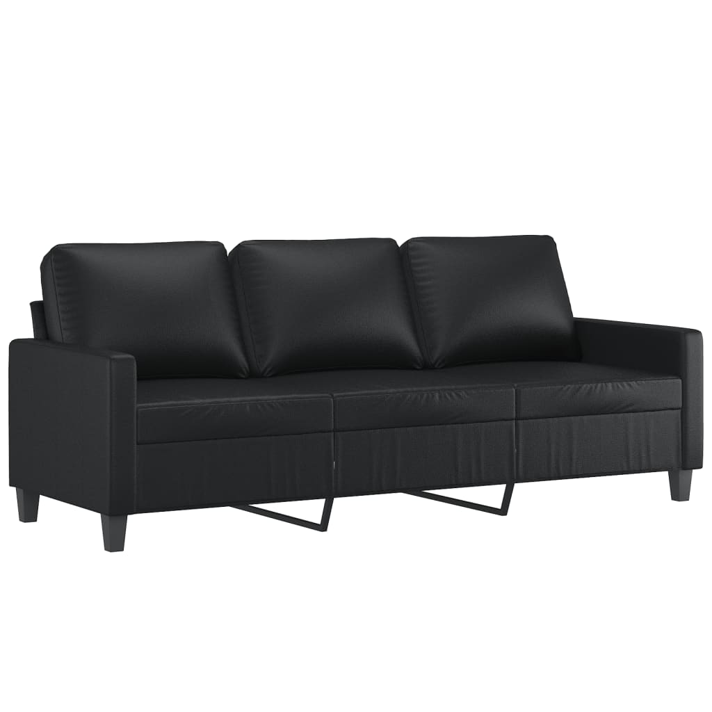 Ensemble de canapés 2 pcs avec coussins Noir Similicuir - XIOS