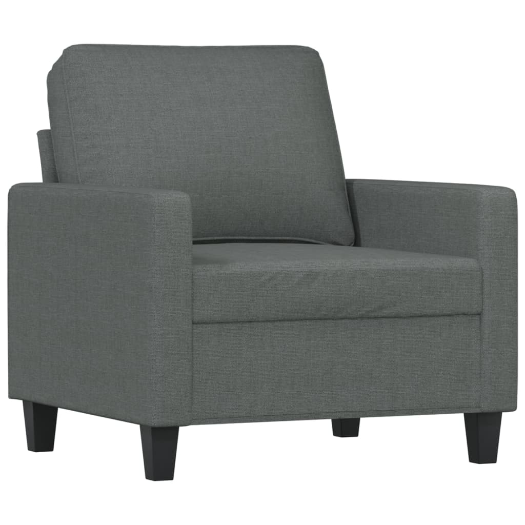 Ensemble de canapés 3 pcs avec coussins Gris foncé Tissu - XIOS