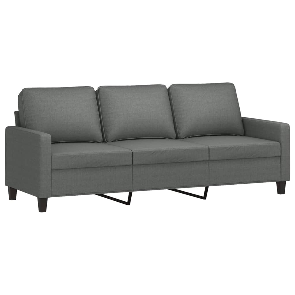 Ensemble de canapés 3 pcs avec coussins Gris foncé Tissu - XIOS