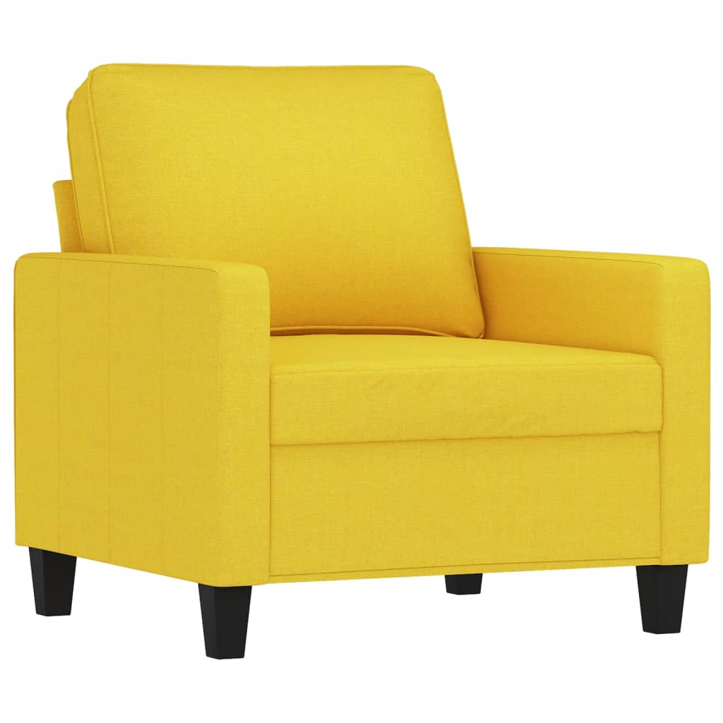 Ensemble de canapés 3 pcs avec coussins Jaune clair Tissu - XIOS