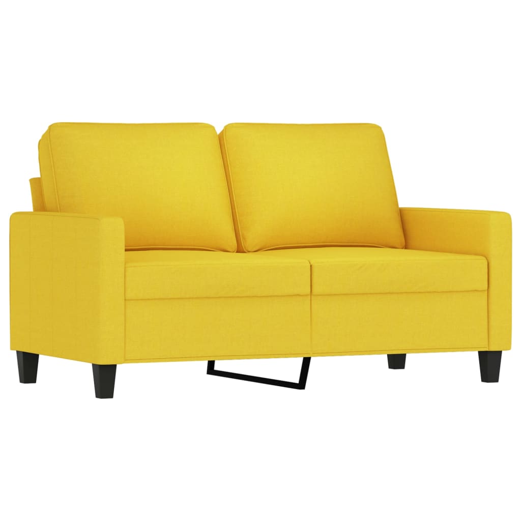 Ensemble de canapés 3 pcs avec coussins Jaune clair Tissu - XIOS
