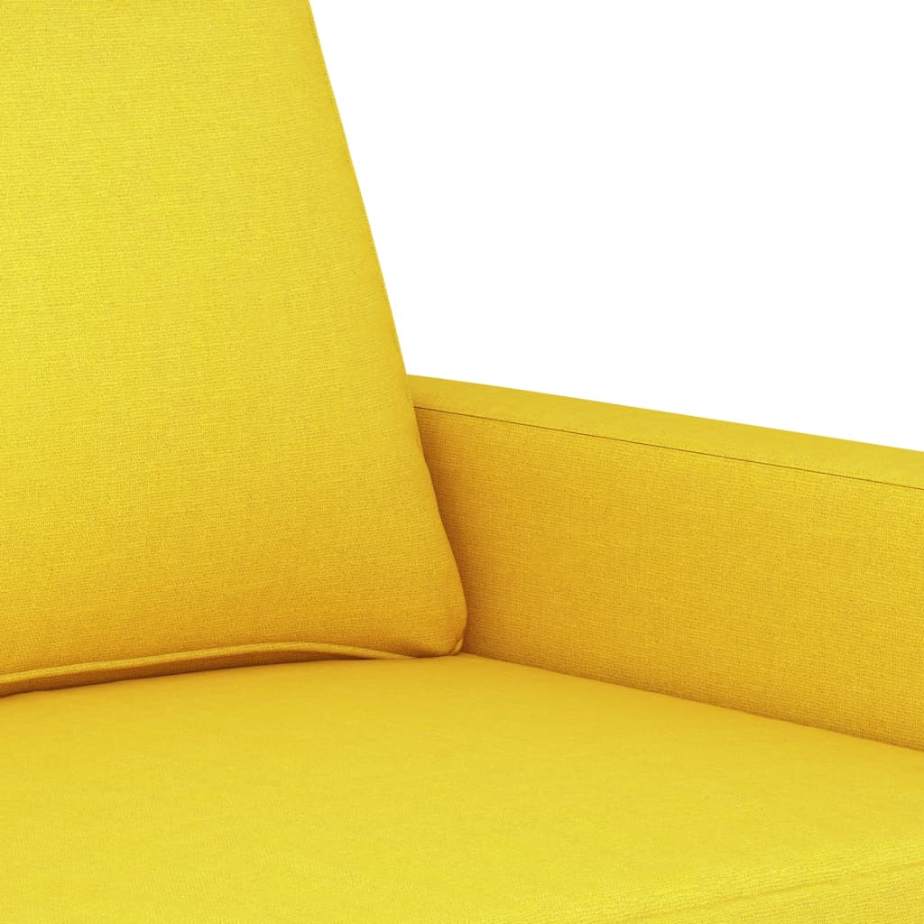Ensemble de canapés 3 pcs avec coussins Jaune clair Tissu - XIOS