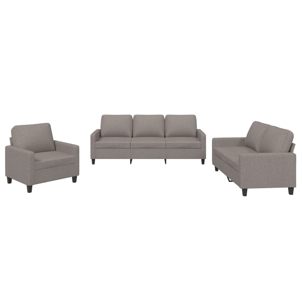 Ensemble de canapés 3 pcs avec coussins Taupe Tissu - XIOS