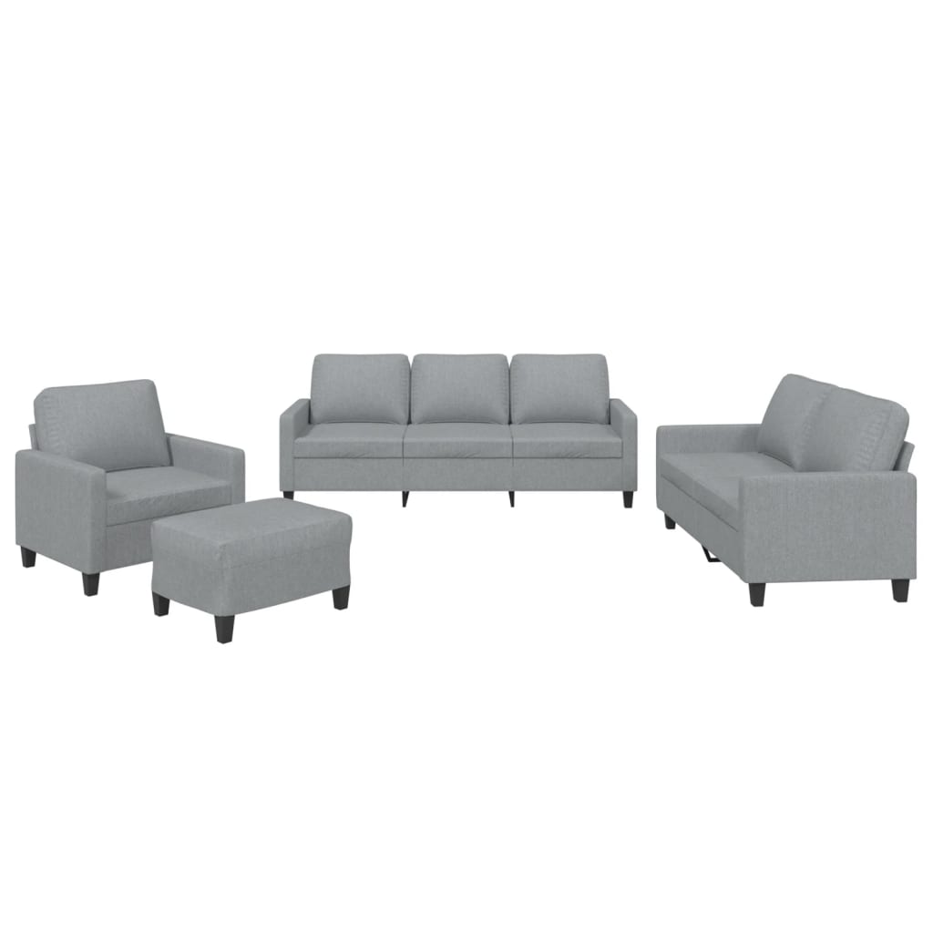 Ensemble de canapés 4 pcs avec coussins Gris clair Tissu - XIOS