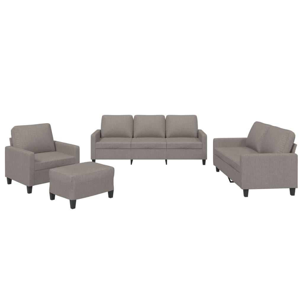 Ensemble de canapés 4 pcs avec coussins Taupe Tissu
