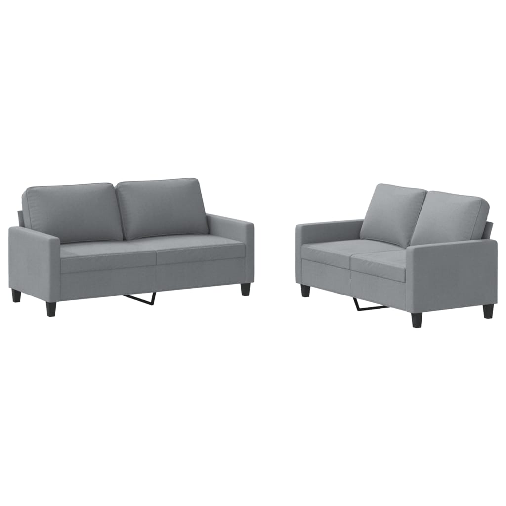 Ensemble de canapés 2 pcs avec coussins Gris clair Tissu - XIOS