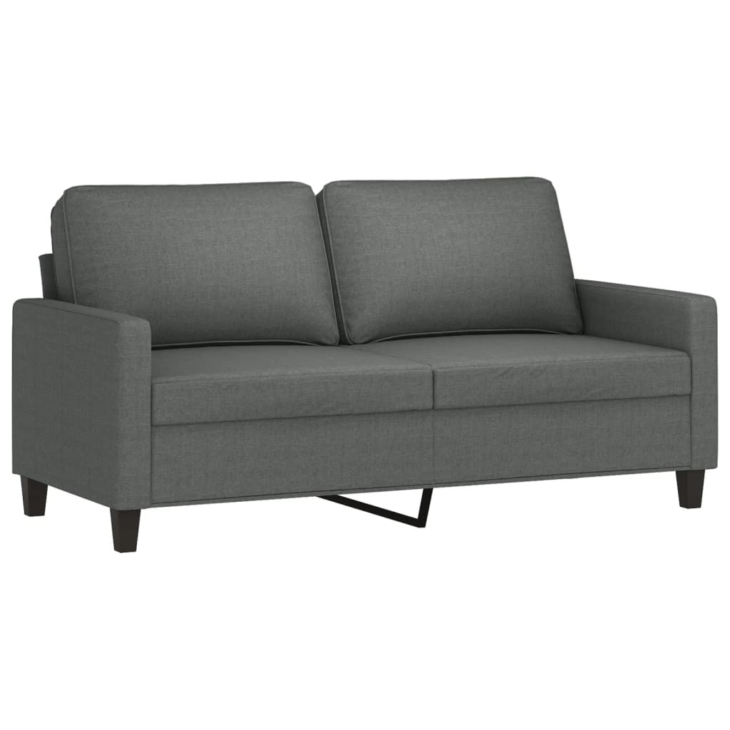 Ensemble de canapés 2 pcs avec coussins Gris foncé Tissu - XIOS