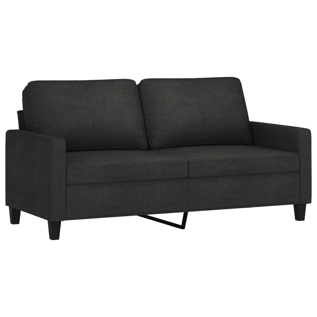 Ensemble de canapés 2 pcs avec coussins Noir Tissu - XIOS