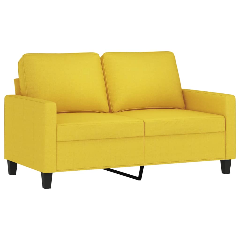 Ensemble de canapés 2 pcs avec coussins Jaune clair Tissu - XIOS