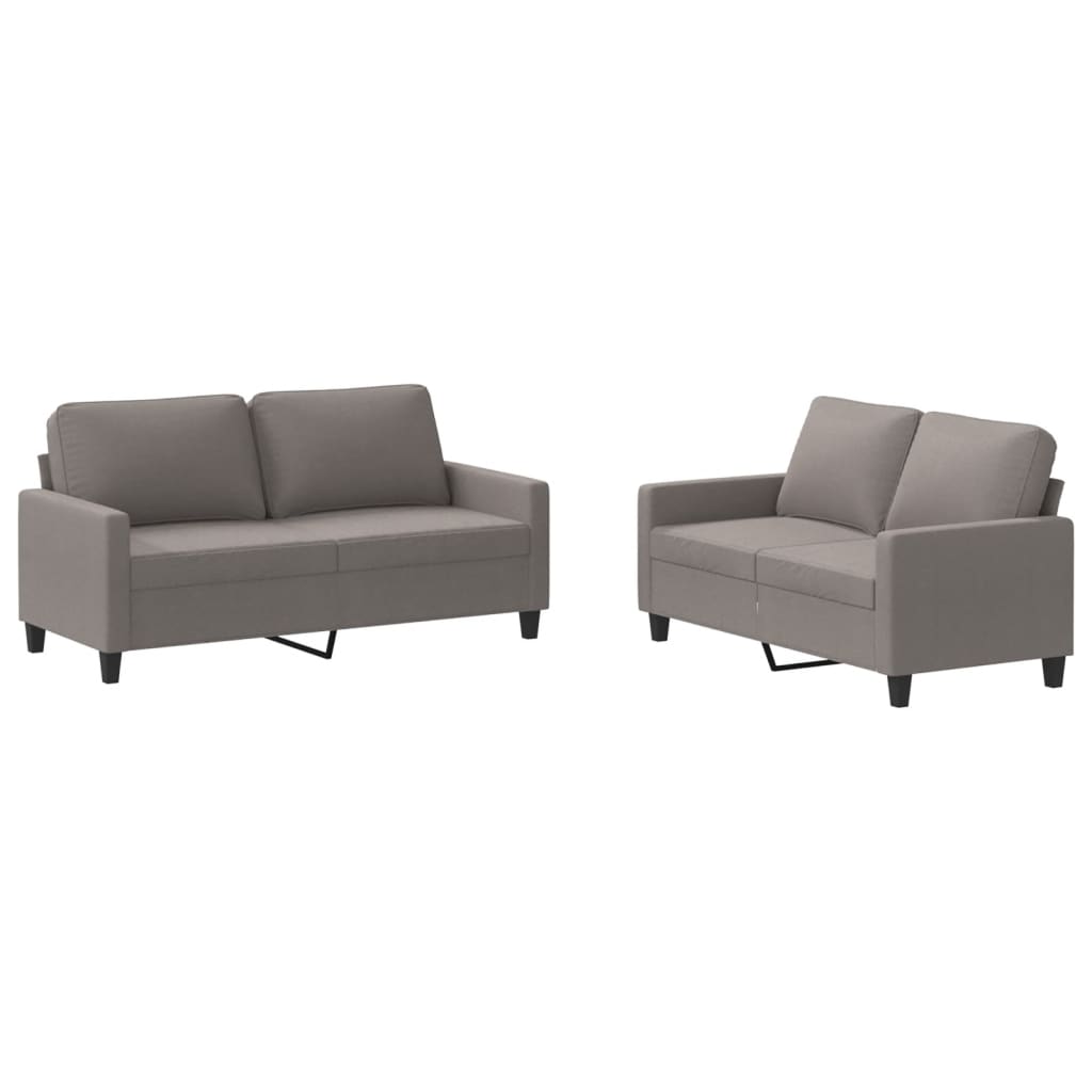 Ensemble de canapés 2 pcs avec coussins Taupe Tissu - XIOS