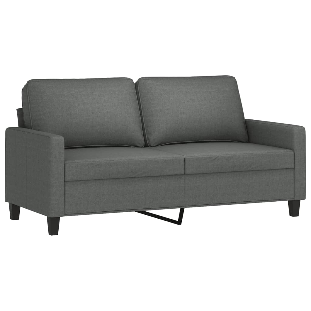 Ensemble de canapés 3 pcs avec coussins Gris foncé Tissu - XIOS
