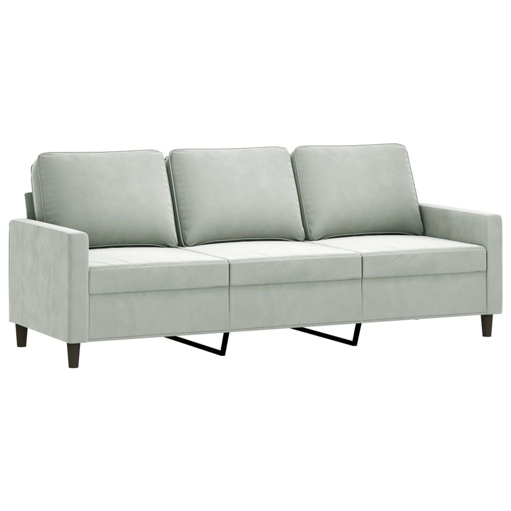 Ensemble de canapés 3 pcs avec coussins Gris clair Velours - XIOS