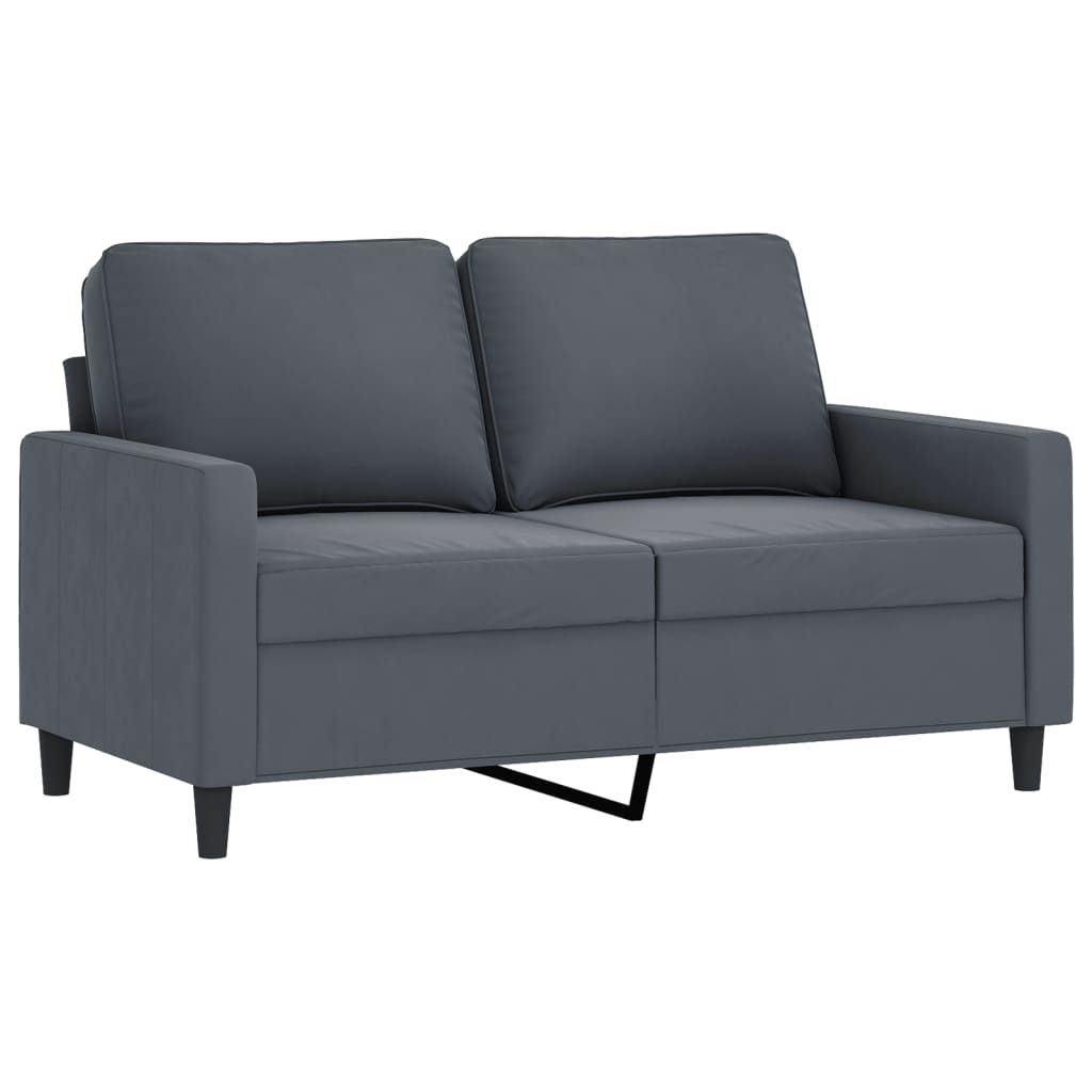 Ensemble de canapés 3 pcs avec coussins Gris foncé Velours - XIOS