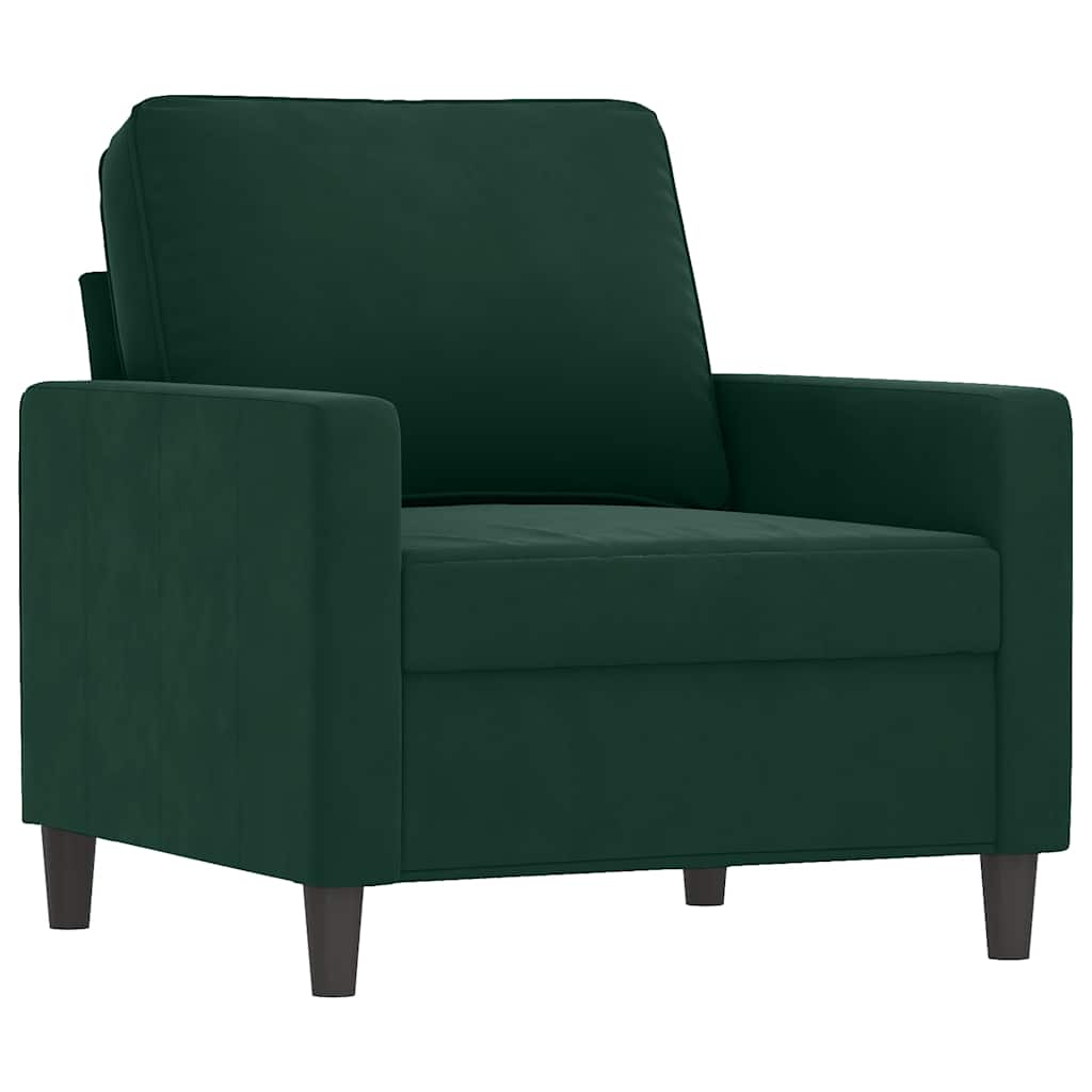 Ensemble de canapés 3 pcs avec coussins Vert foncé Velours - XIOS