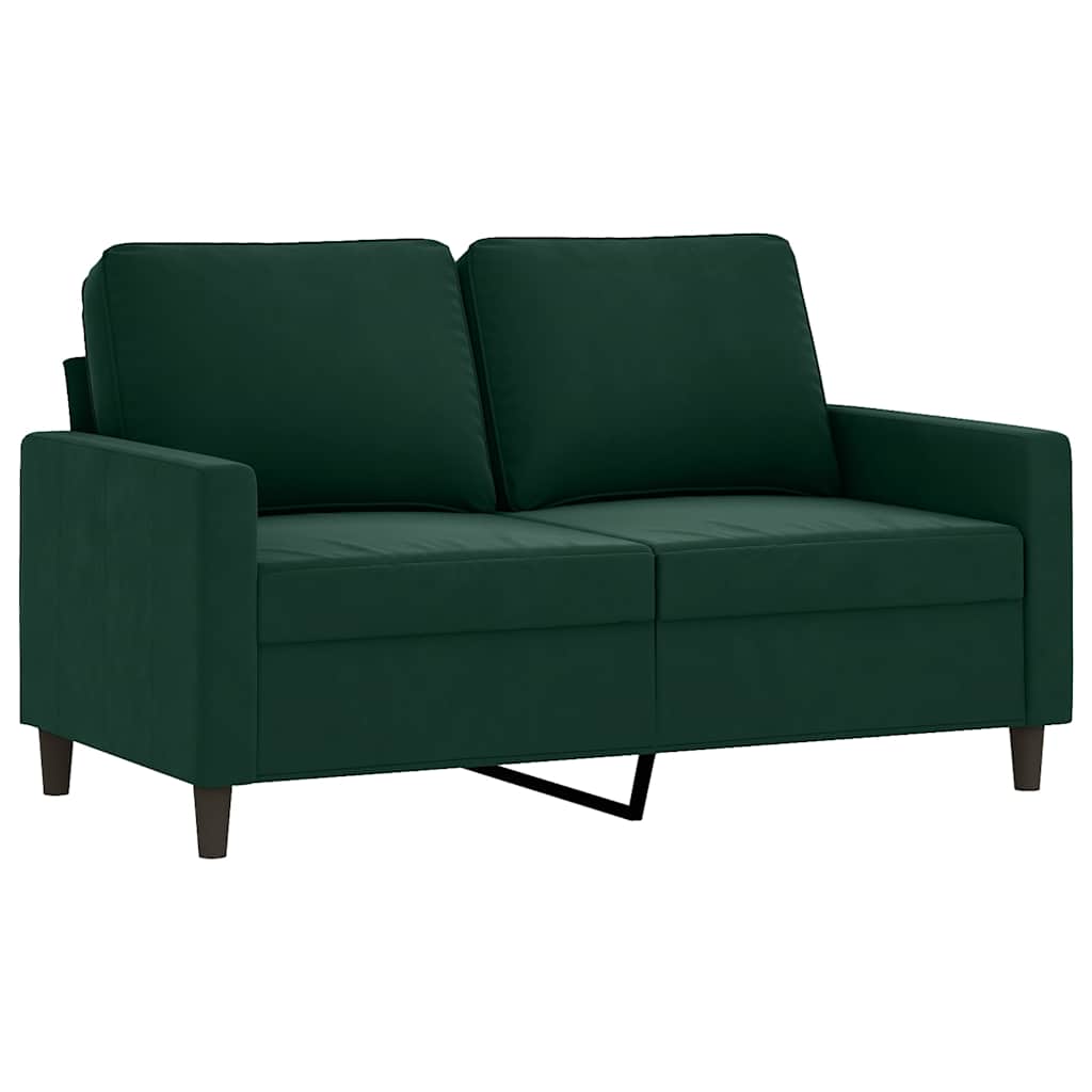 Ensemble de canapés 3 pcs avec coussins Vert foncé Velours
