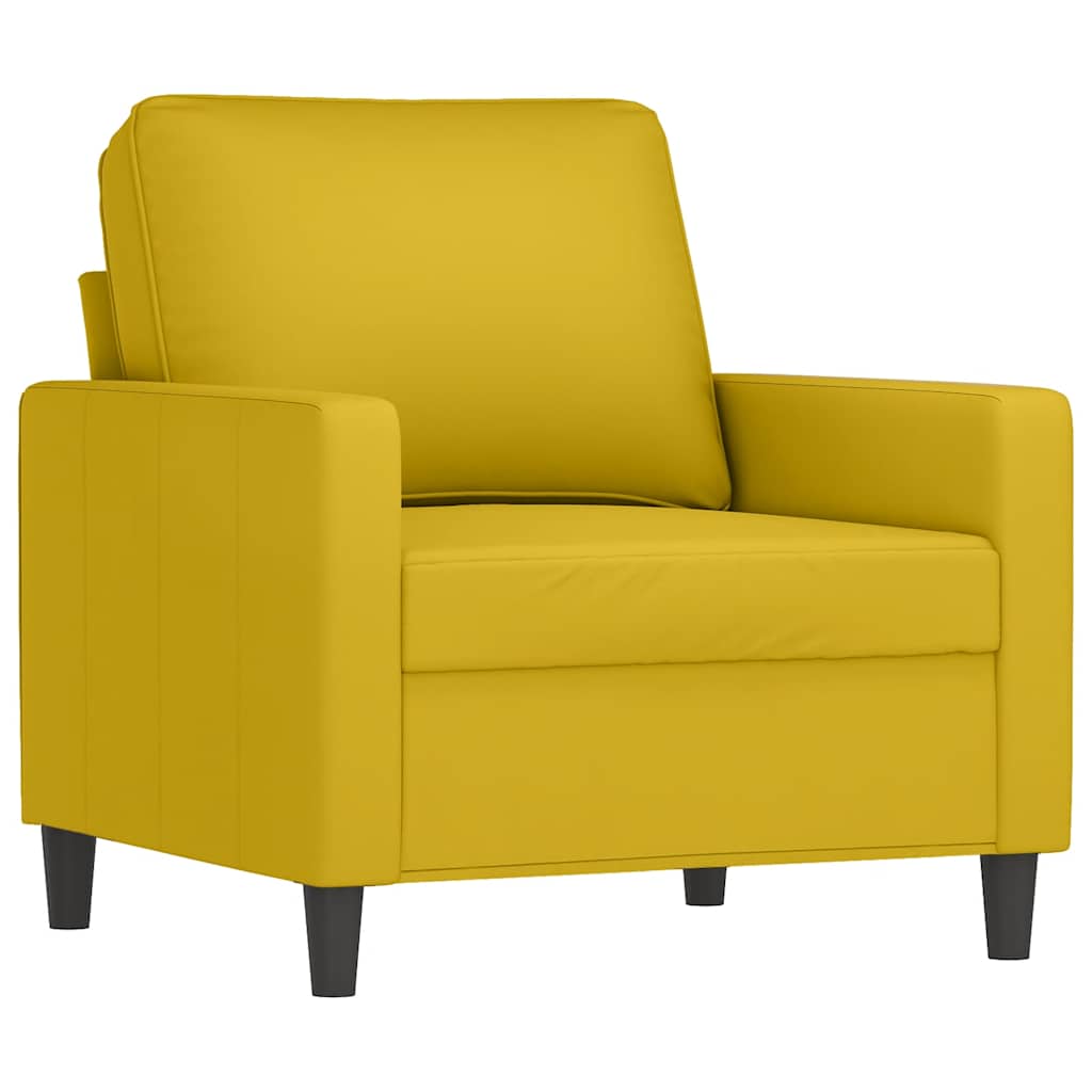 Ensemble de canapés 3 pcs avec coussins Jaune Velours - XIOS