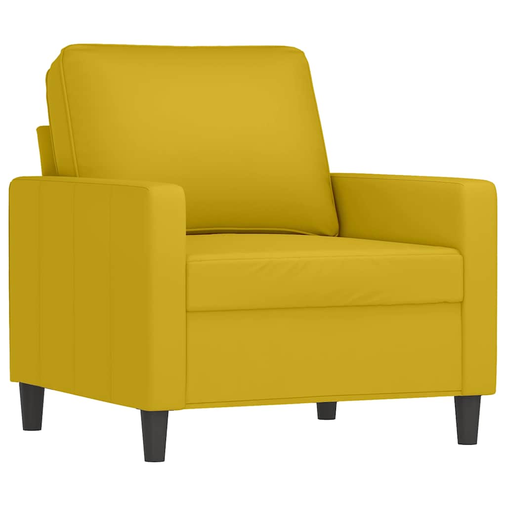 Ensemble de canapés 4 pcs avec coussins Jaune Velours