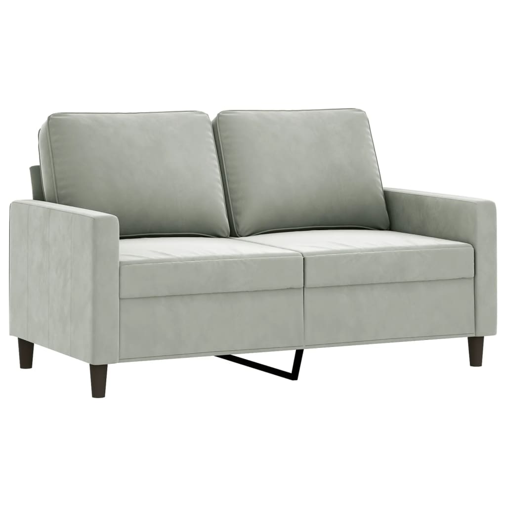 Ensemble de canapés 2 pcs avec coussins Gris clair Velours - XIOS