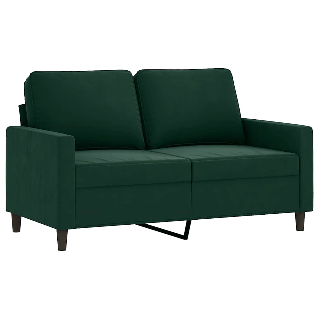 Ensemble de canapés 2 pcs avec coussins Vert foncé Velours - XIOS