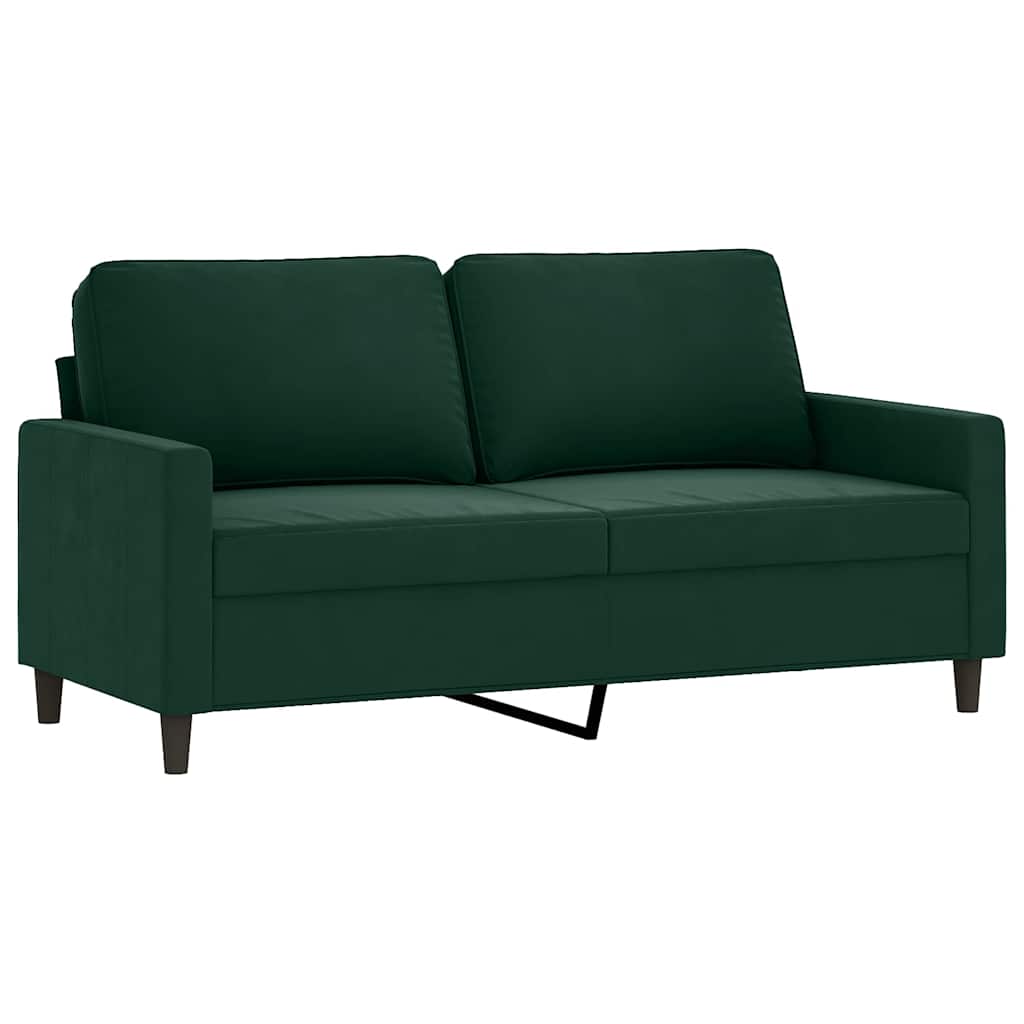 Ensemble de canapés 2 pcs avec coussins Vert foncé Velours - XIOS