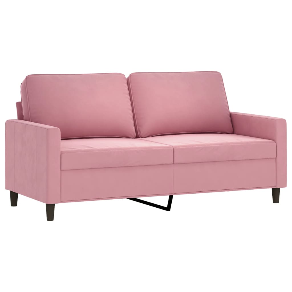 Ensemble de canapés 2 pcs avec coussins Rose Velours
