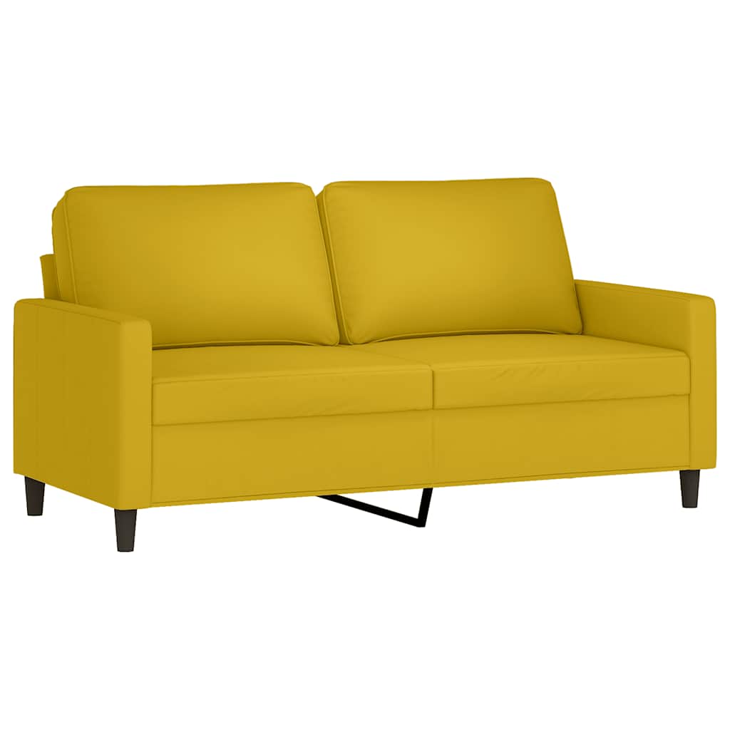 Ensemble de canapés 2 pcs avec coussins Jaune Velours - XIOS