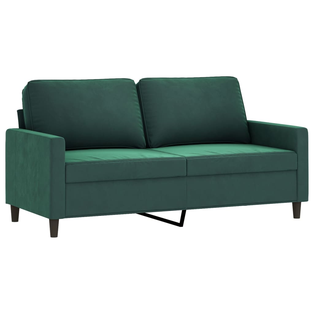 Ensemble de canapés 3 pcs avec coussins Vert foncé Velours