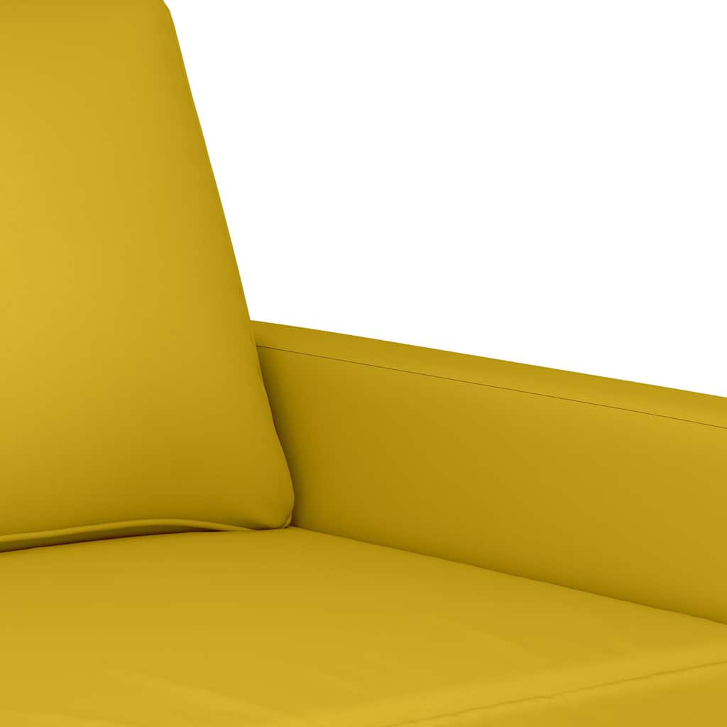 Ensemble de canapés 3 pcs avec coussins Jaune Velours