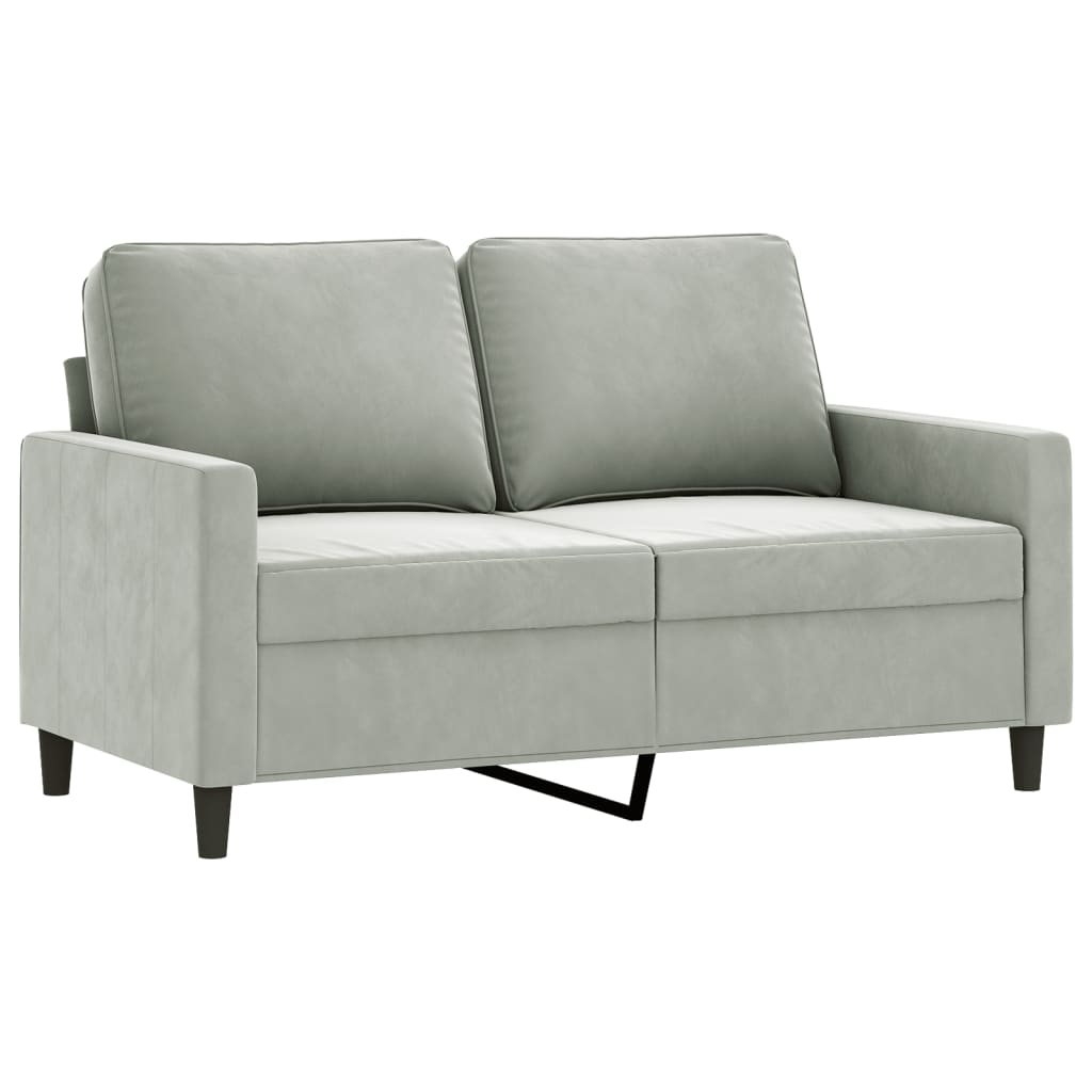 Ensemble de canapés 2 pcs avec coussins Gris clair Velours - XIOS