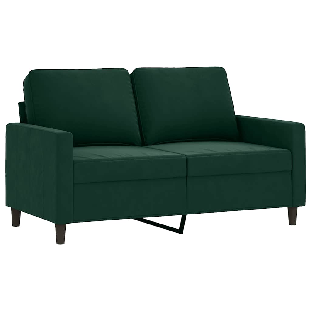 Ensemble de canapés 2 pcs avec coussins Vert foncé Velours - XIOS