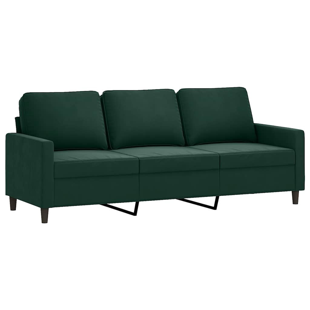 Ensemble de canapés 2 pcs avec coussins Vert foncé Velours - XIOS