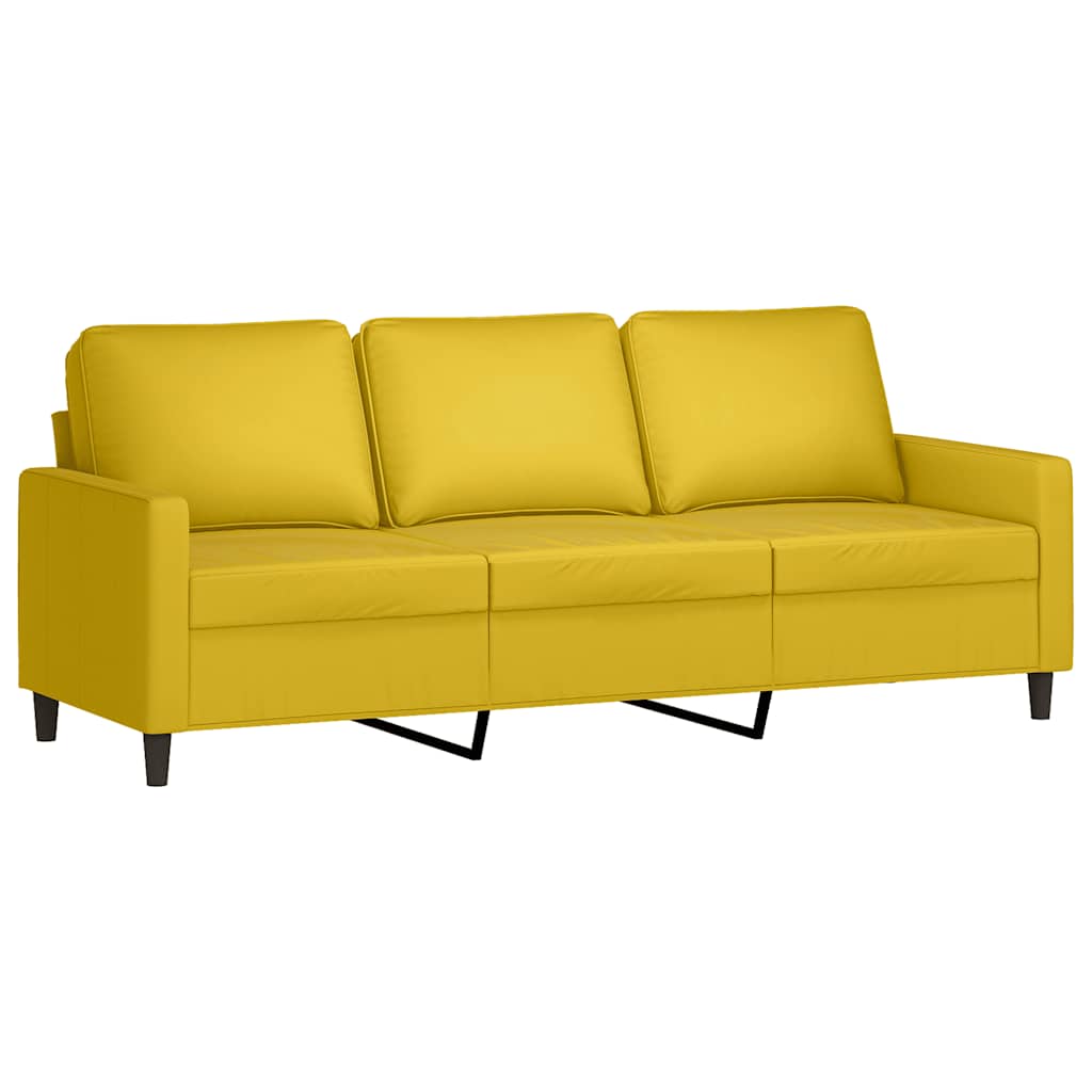 Ensemble de canapés 2 pcs avec coussins Jaune Velours - XIOS