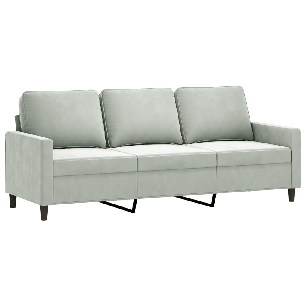 Ensemble de canapés 3 pcs avec coussins Gris clair Velours - XIOS