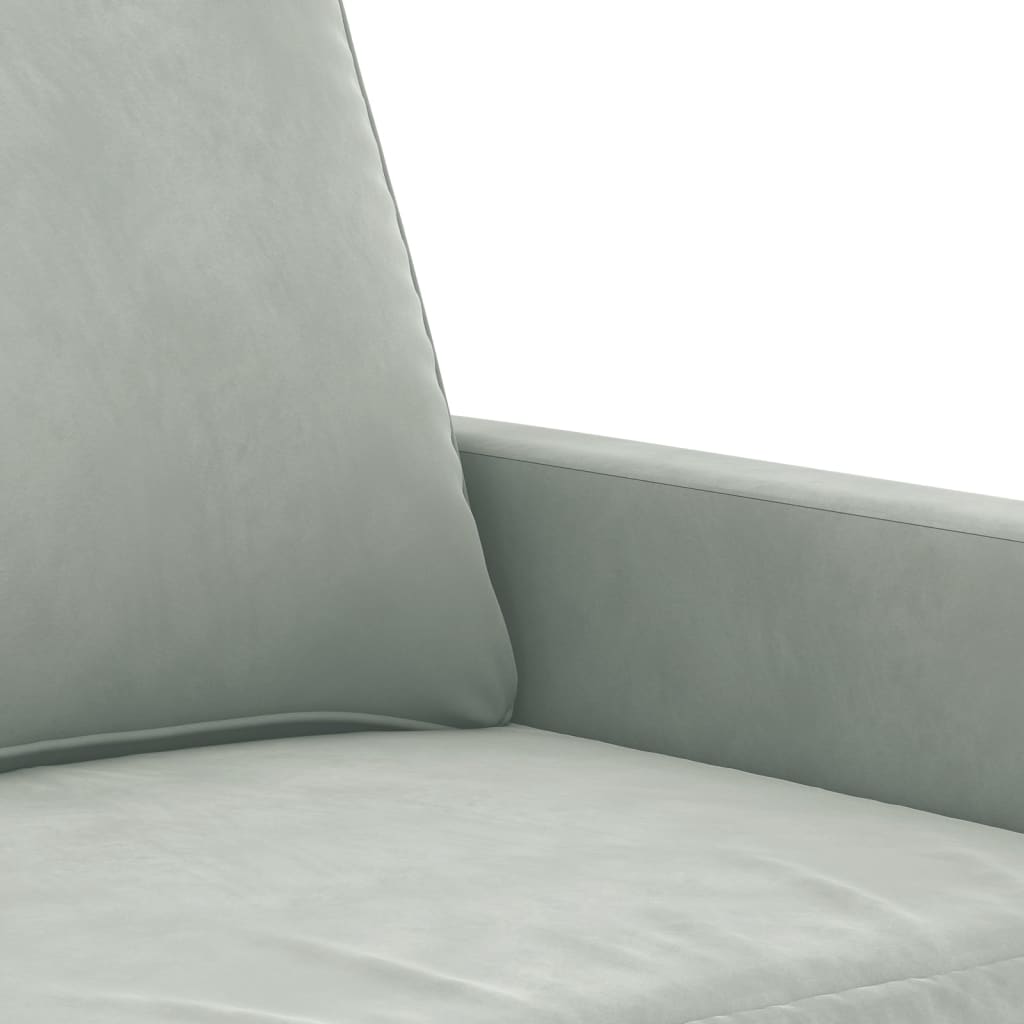 Ensemble de canapés 3 pcs avec coussins Gris clair Velours - XIOS