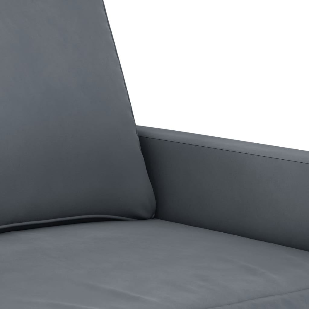 Ensemble de canapés 3 pcs avec coussins Gris foncé Velours - XIOS