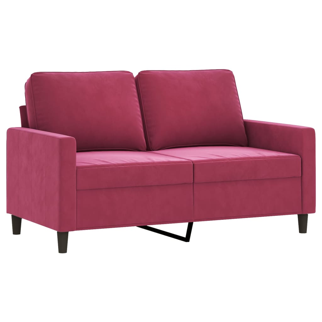 Ensemble de canapés 3 pcs avec coussins Rouge bordeaux Velours - XIOS