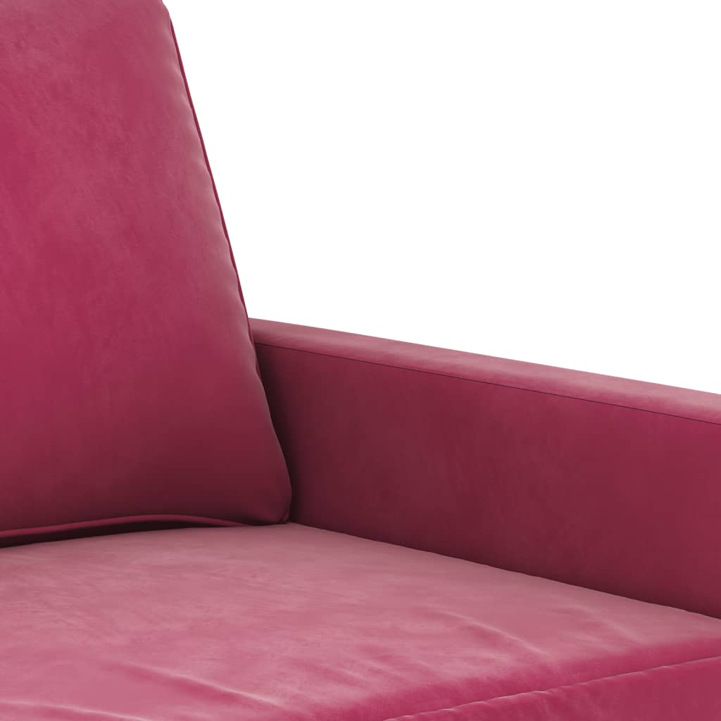 Ensemble de canapés 3 pcs avec coussins Rouge bordeaux Velours - XIOS