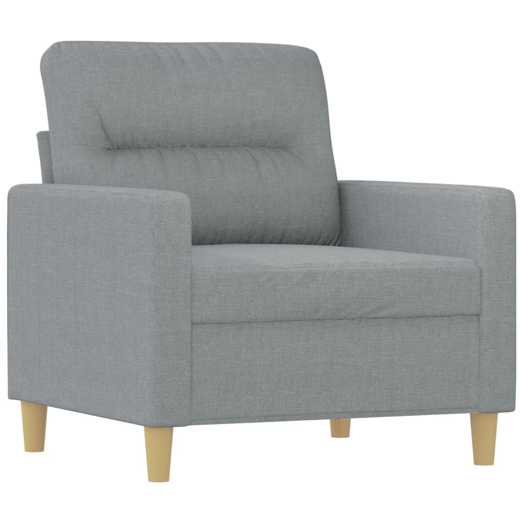 Ensemble de canapés 3 pcs avec coussins Gris clair Tissu - XIOS