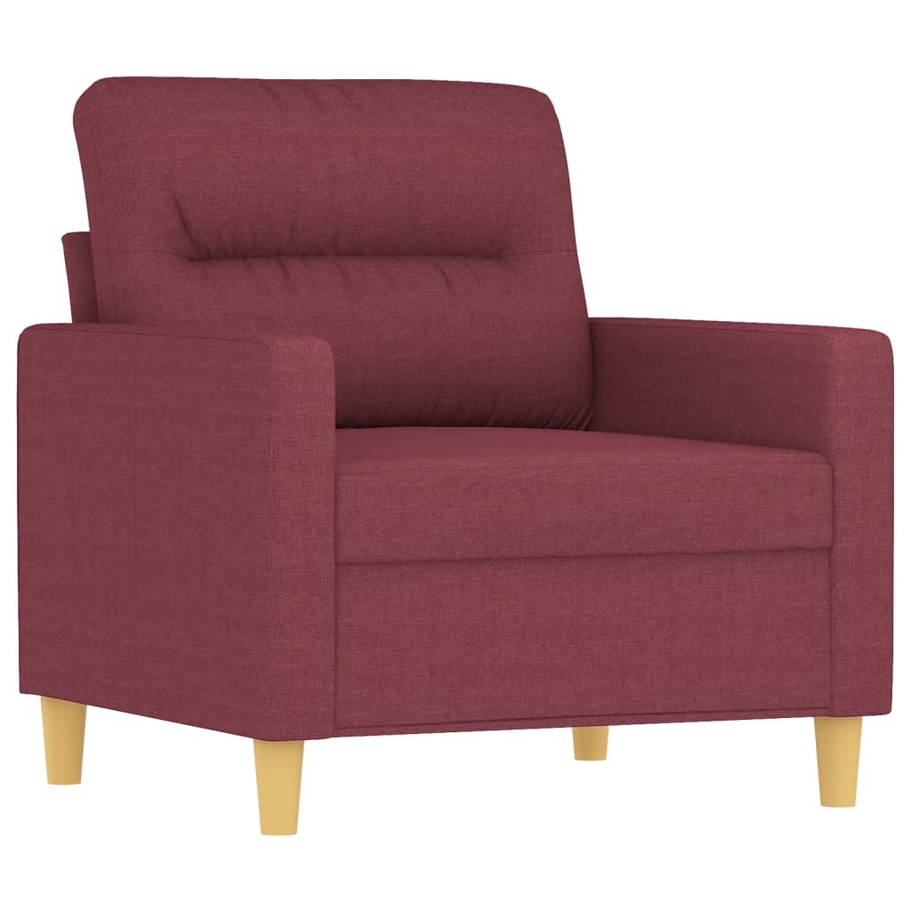 Ensemble de canapés 3 pcs avec coussins Rouge bordeaux Tissu - XIOS