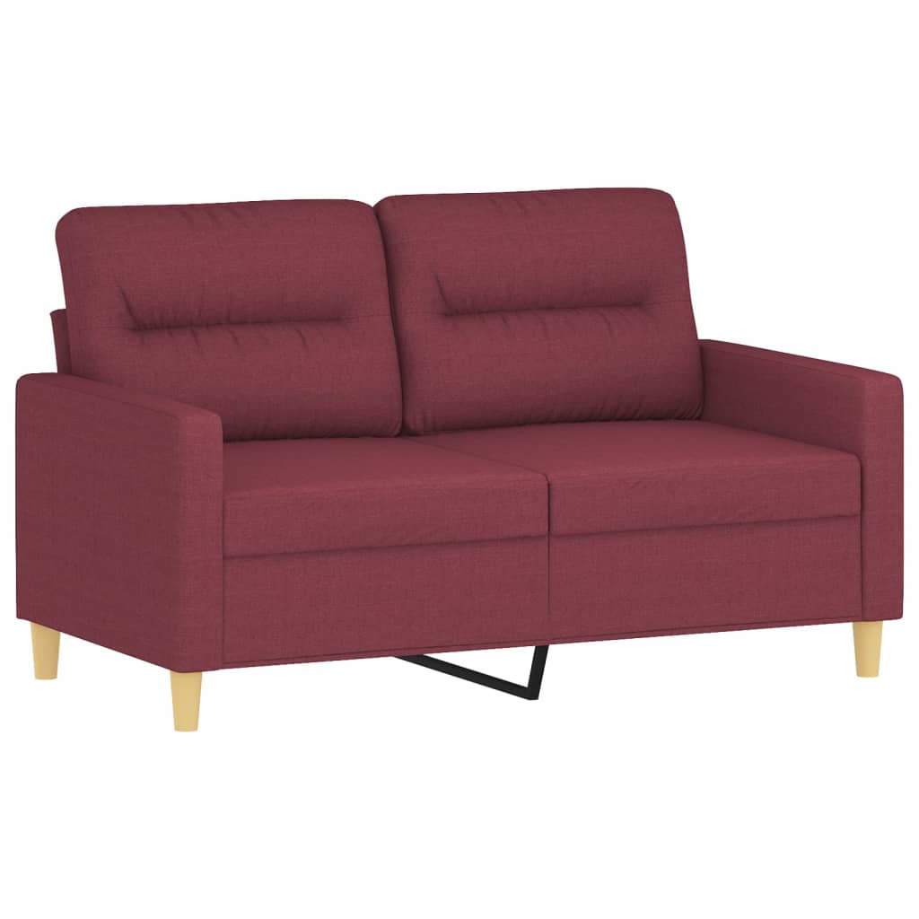 Ensemble de canapés 3 pcs avec coussins Rouge bordeaux Tissu - XIOS