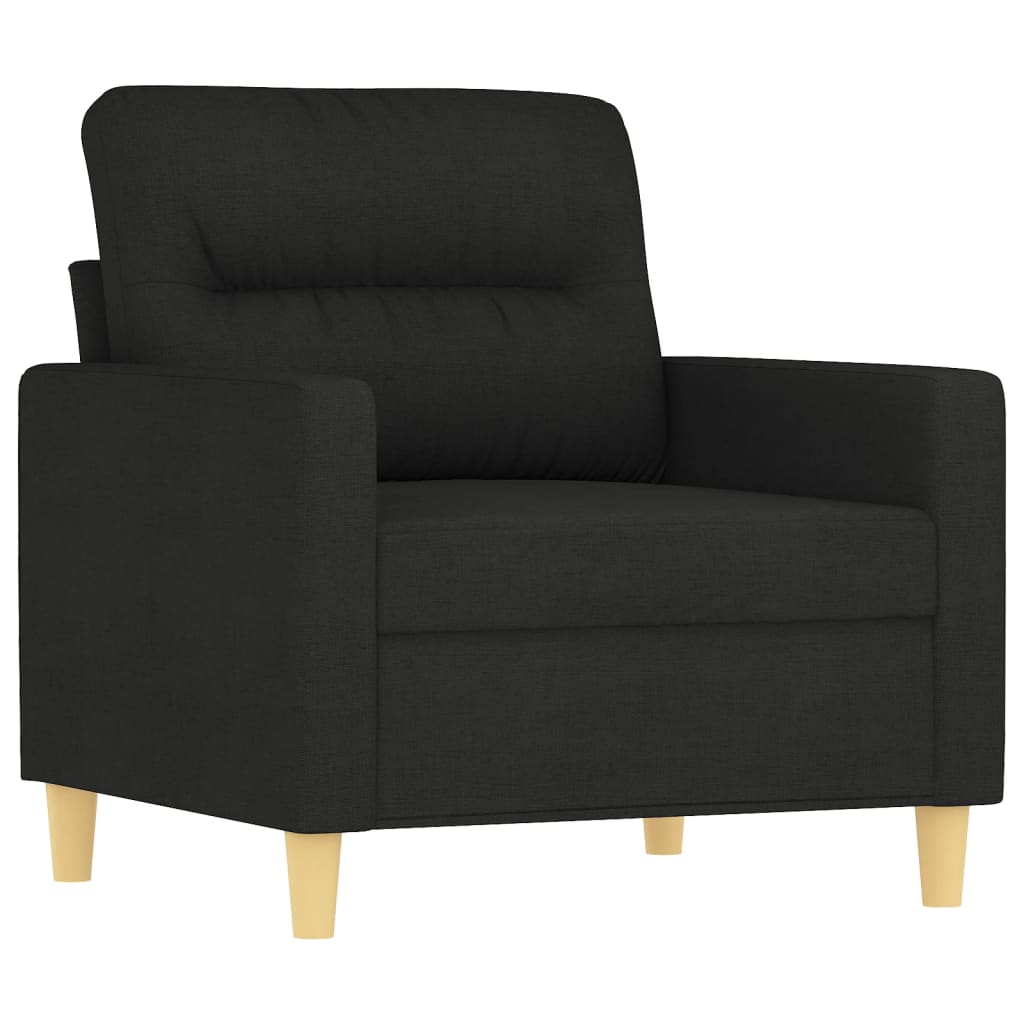Ensemble de canapés 3 pcs avec coussins noir tissu - XIOS