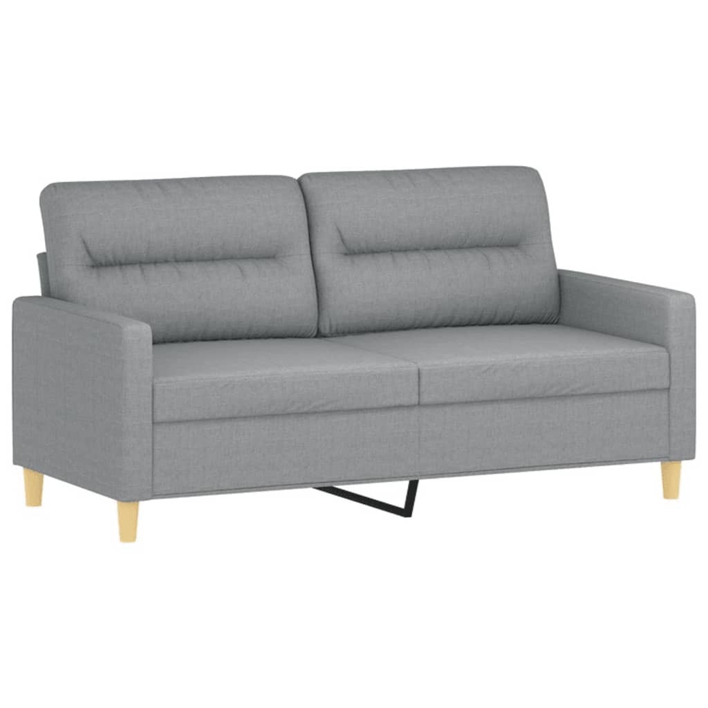 Ensemble de canapés 2 pcs avec coussins Gris clair Tissu - XIOS