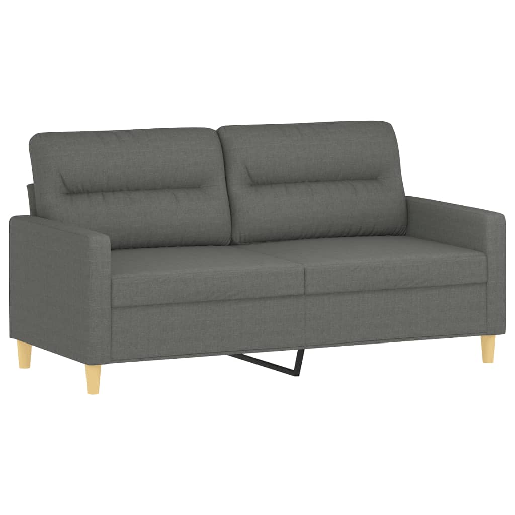 Ensemble de canapés 2 pcs avec coussins Gris foncé Tissu - XIOS
