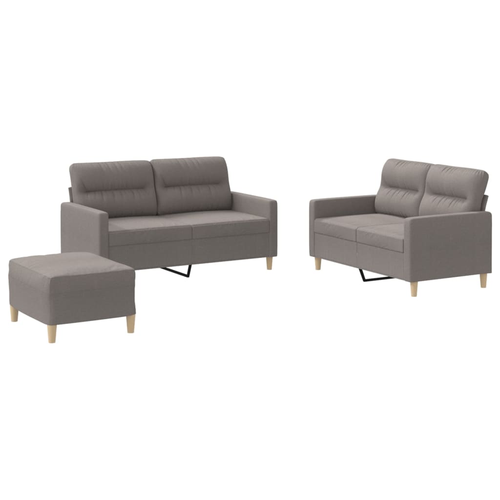 Ensemble de canapés 3 pcs avec coussins Taupe Tissu - XIOS