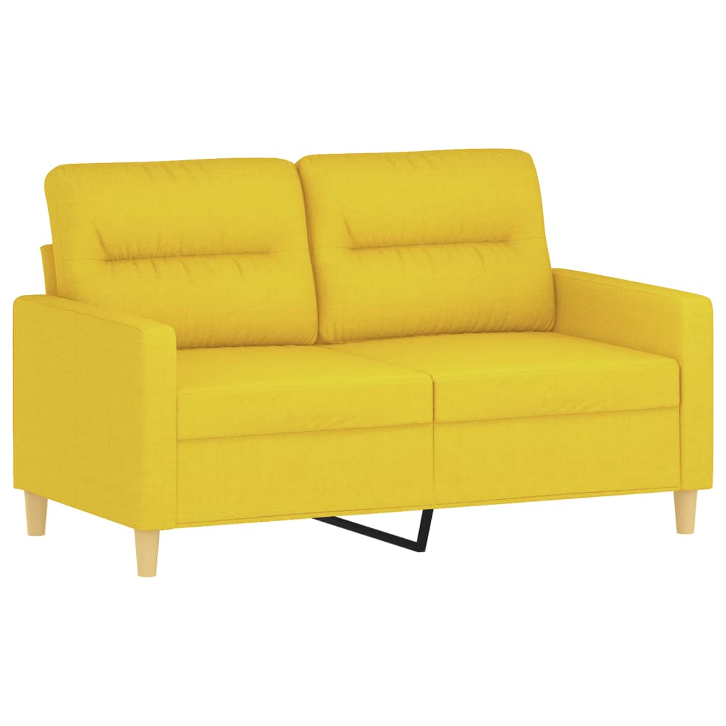 Ensemble de canapés 2 pcs avec coussins jaune clair tissu - XIOS