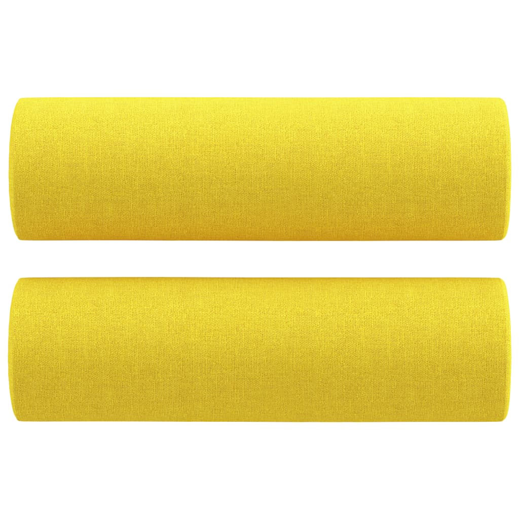 Ensemble de canapés 2 pcs avec coussins jaune clair tissu - XIOS