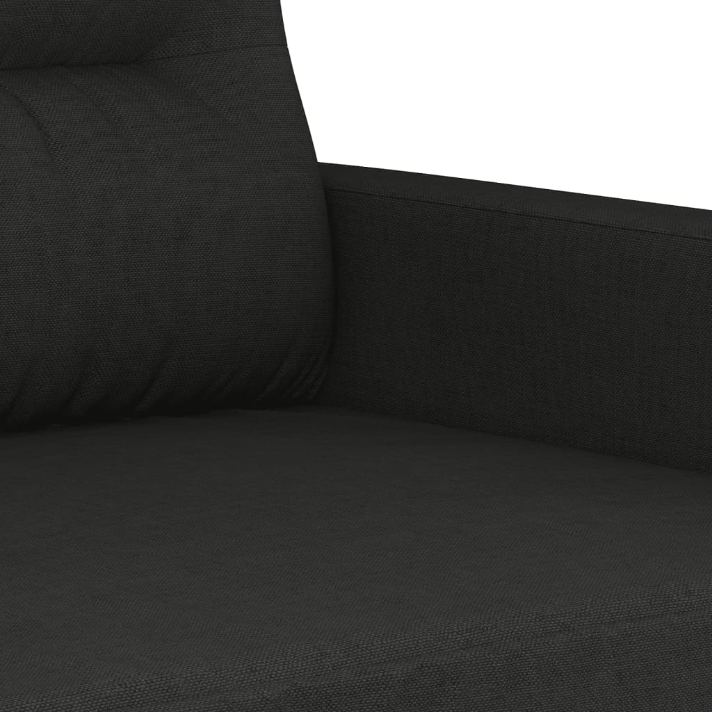 Ensemble de canapés 3 pcs avec coussins noir tissu - XIOS